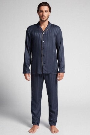 Blue Intimissimi Modal Pajama Set | SCAVO65786